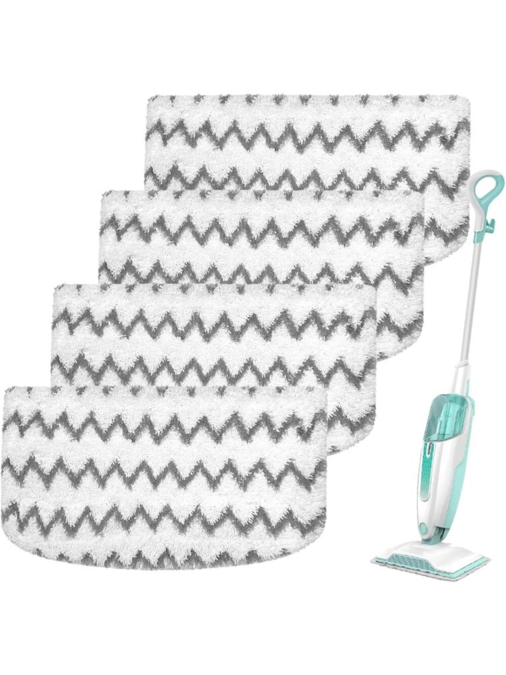Heavy-Duty Reusable Microfiber Steam Mop Pads for All Hard Floors, 4pcs